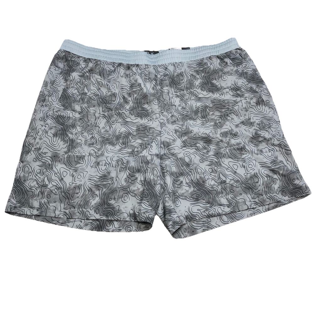 FLX Dynamic Stretch Men’s Shorts 7 Inch Inseam XL Camouflage Gray Wicking